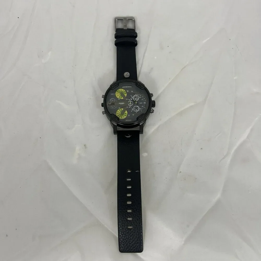 Diesel Mr Daddy 2.0 DZ7311 Men’s Black Leather Multi Time Zone Chronograph Watch